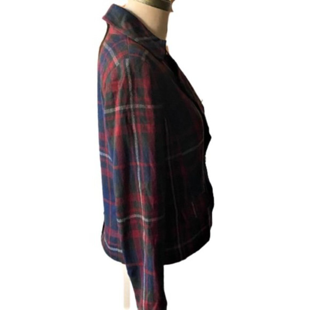 Dark Academia Vintage early 200s Jessica plaid check boxy blazer jacket - Picture 10 of 13